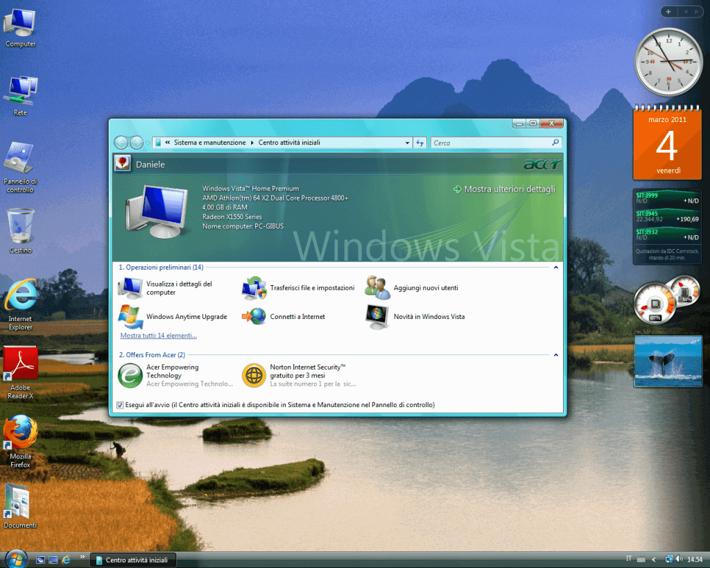 WIndows Vista, la sesta release del sistema operativo della MIcrosoft.
